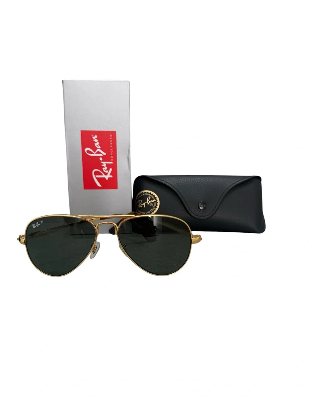 Ray-Ban Aviator Max Arista Gold Frame Sunglasses with Green Lenses